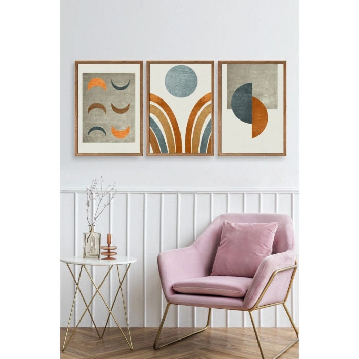 Soyut Ahşap Çerçeveli Tablo 30 x 42