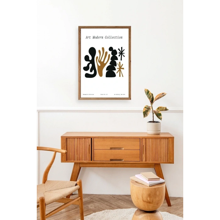 Soyut Ahşap Çerçeveli Tablo 30 x 42