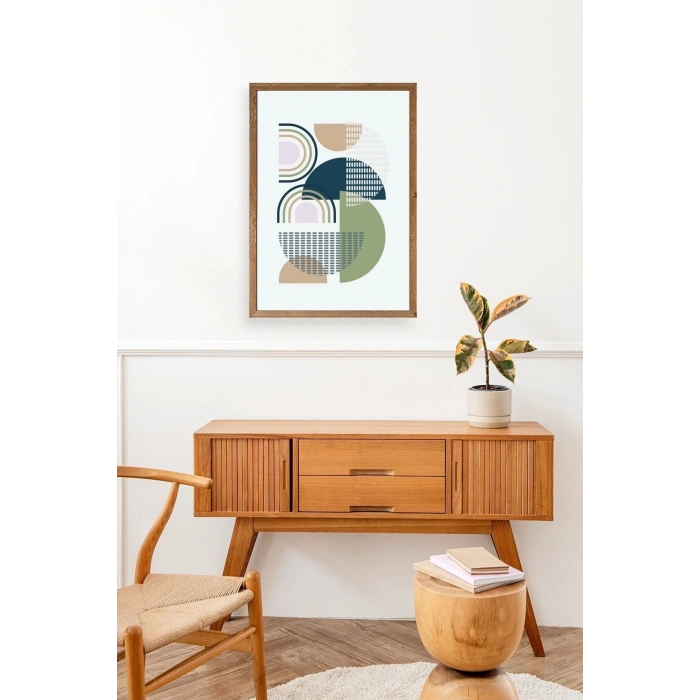 Soyut Ahşap Çerçeveli Tablo 30 x 42