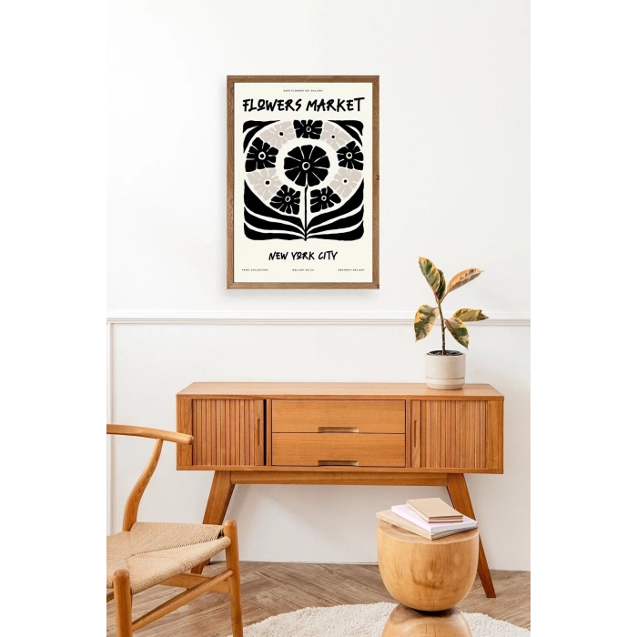 Soyut Ahşap Çerçeveli Tablo 30 x 42