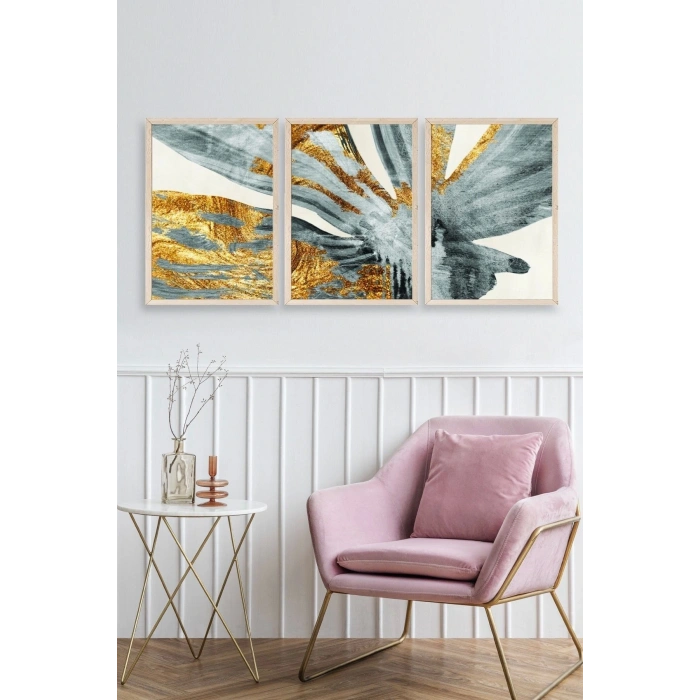 Soyut Ahşap Çerçeveli Tablo 30 x 42