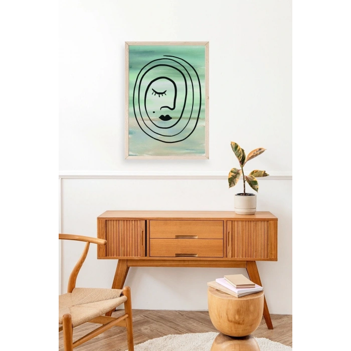 Soyut Ahşap Çerçeveli Tablo 30 x 42