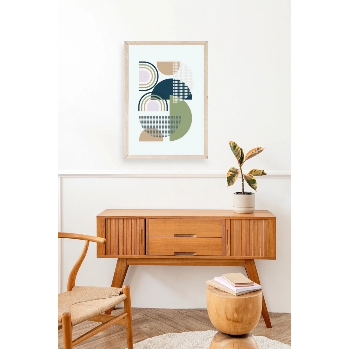 Soyut Ahşap Çerçeveli Tablo 30 x 42