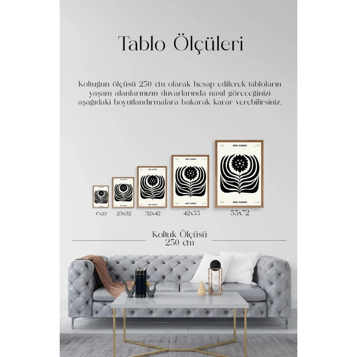 Soyut Ahşap Çerçeveli Tablo 30 x 42