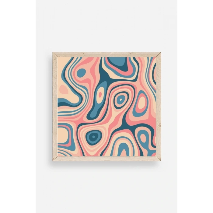 Soyut Ahşap Çerçeveli Tablo 42 x 42