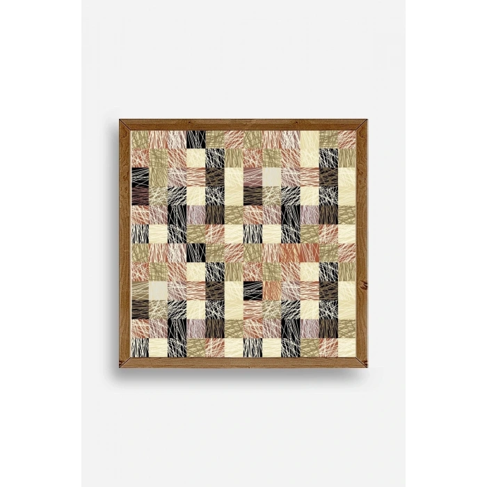 Soyut Ahşap Çerçeveli Tablo 42 x 42