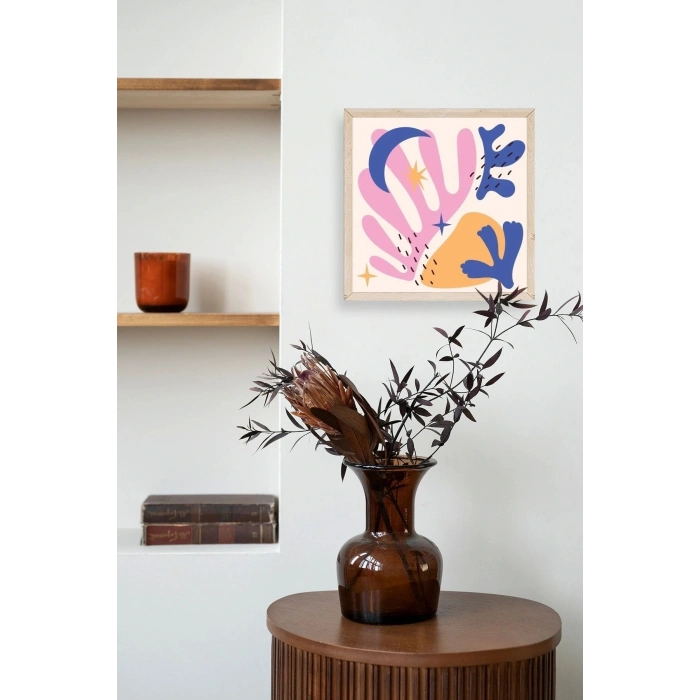 Soyut Ahşap Çerçeveli Tablo 42 x 42