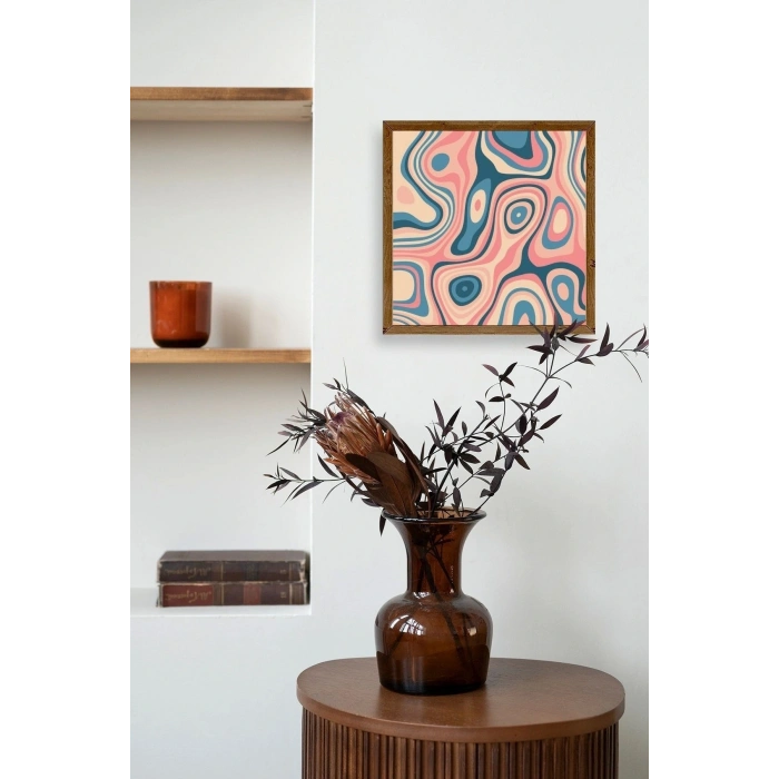 Soyut Ahşap Çerçeveli Tablo 42 x 42
