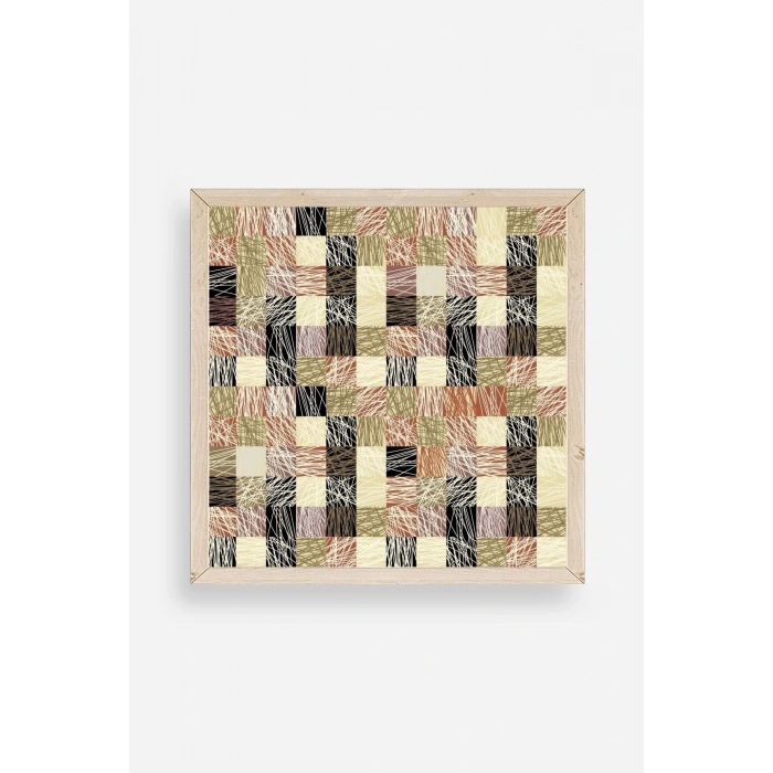 Soyut Ahşap Çerçeveli Tablo 50 x 50