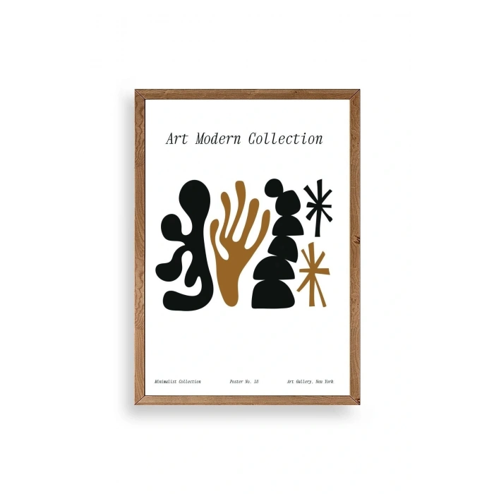 Soyut Ahşap Çerçeveli Tablo 50 x 70