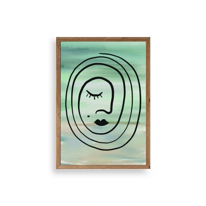 Soyut Ahşap Çerçeveli Tablo 50 x 70