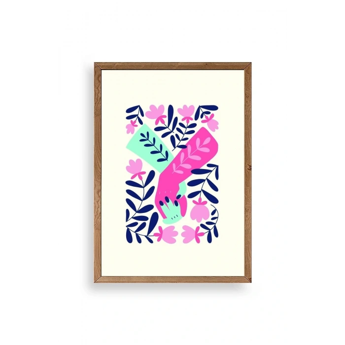 Soyut Ahşap Çerçeveli Tablo 50 x 70