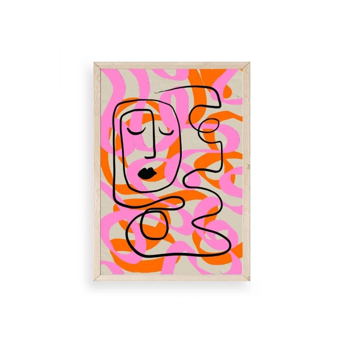 Soyut Ahşap Çerçeveli Tablo 50 x 70