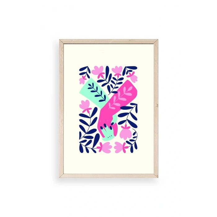 Soyut Ahşap Çerçeveli Tablo 50 x 70