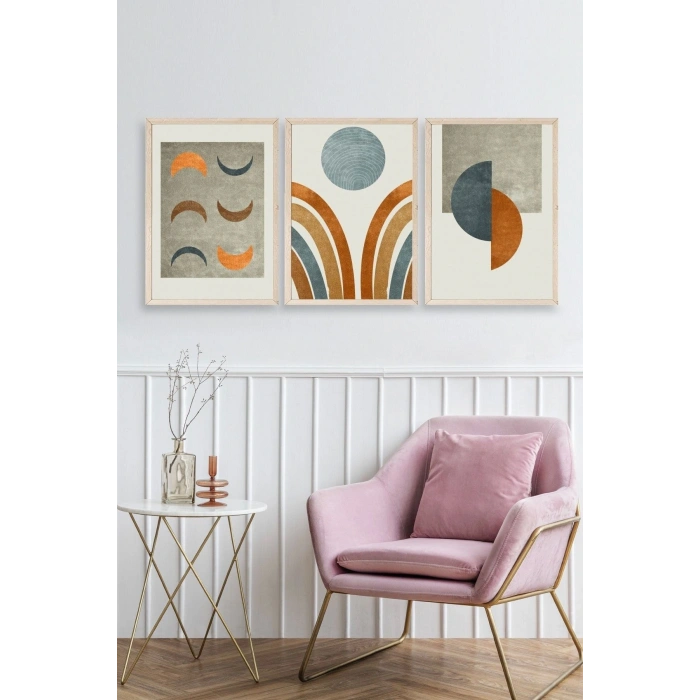 Soyut Ahşap Çerçeveli Tablo 50 x 70