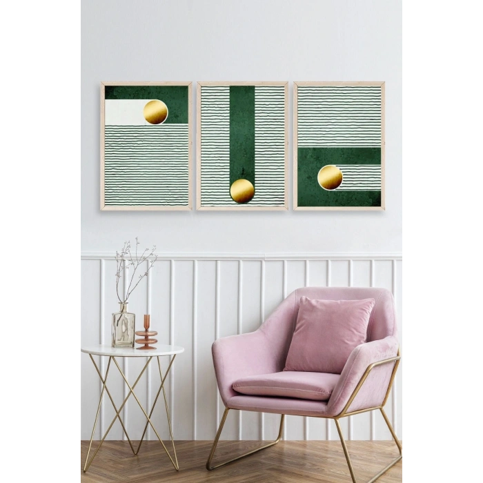 Soyut Ahşap Çerçeveli Tablo 50 x 70