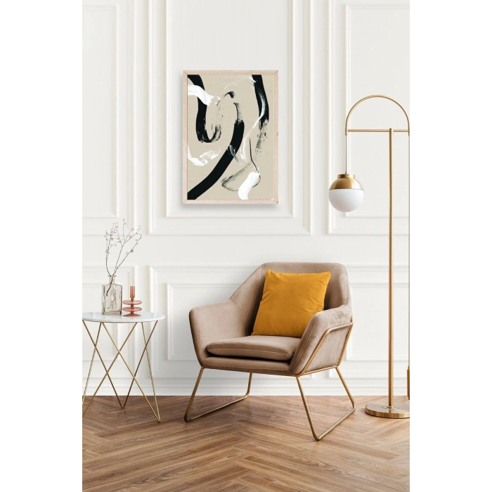 Soyut Ahşap Çerçeveli Tablo 50 x 70