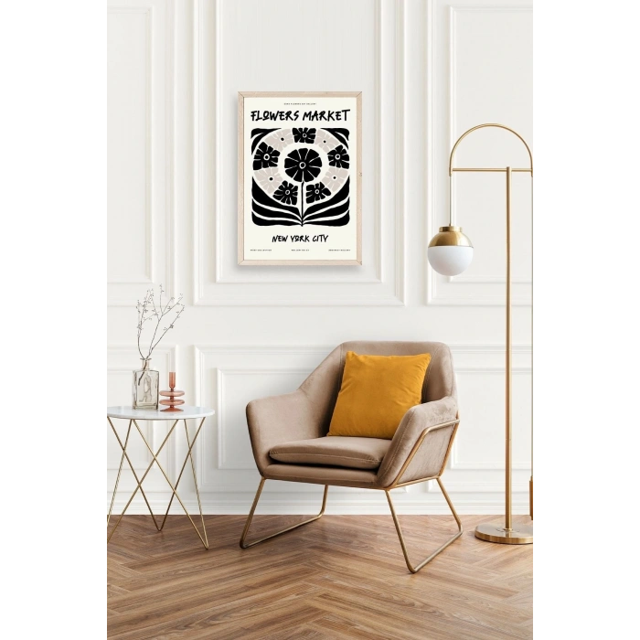 Soyut Ahşap Çerçeveli Tablo 50 x 70