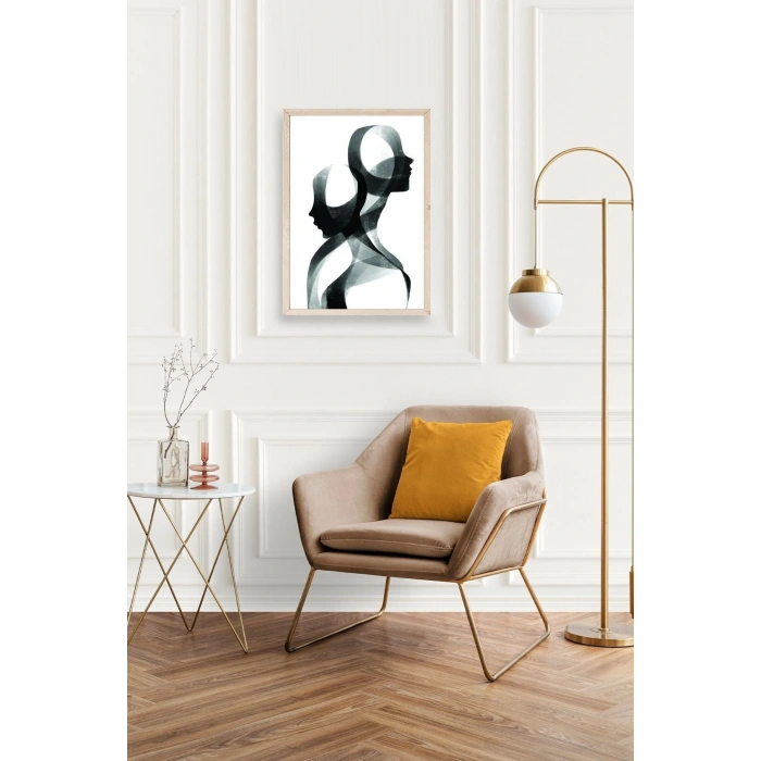 Soyut Ahşap Çerçeveli Tablo 50 x 70