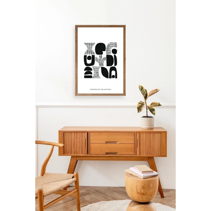 Soyut Ahşap Çerçeveli Tablo 50 x 70