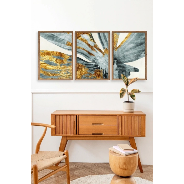 Soyut Ahşap Çerçeveli Tablo 50 x 70