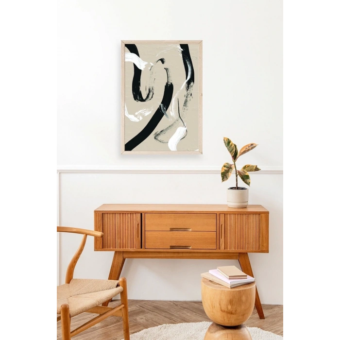 Soyut Ahşap Çerçeveli Tablo 50 x 70