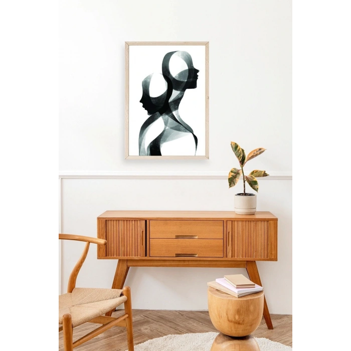 Soyut Ahşap Çerçeveli Tablo 50 x 70