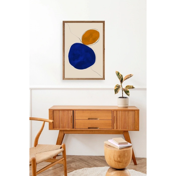 Soyut Ahşap Çerçeveli Tablo 50 x 70