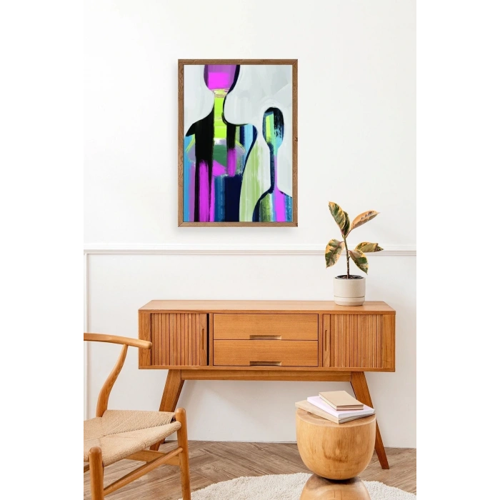 Soyut Ahşap Çerçeveli Tablo 50 x 70