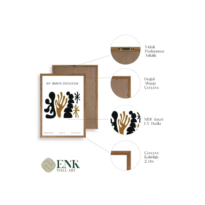 Soyut Ahşap Çerçeveli Tablo 50 x 70
