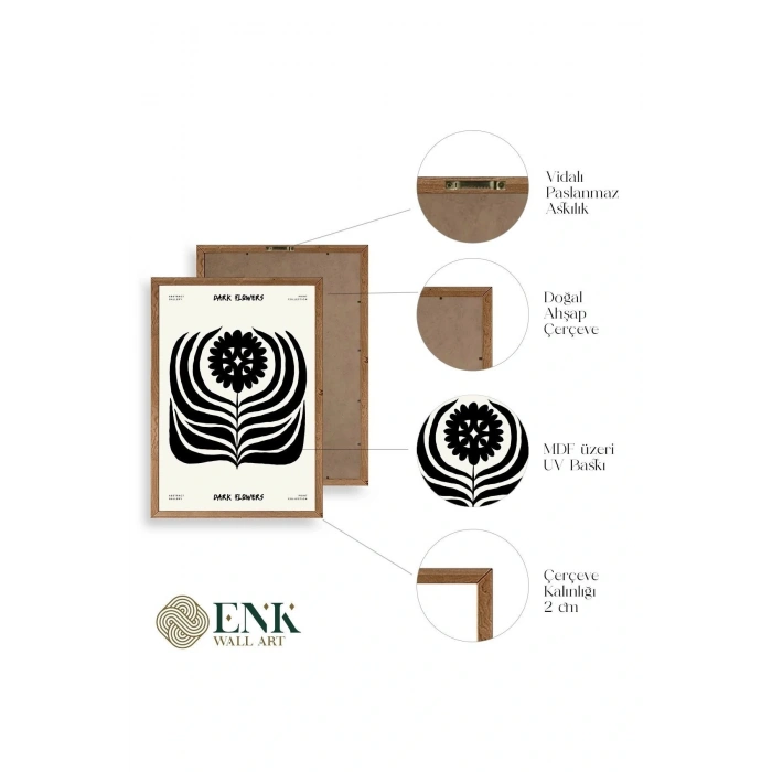 Soyut Ahşap Çerçeveli Tablo 50 x 70