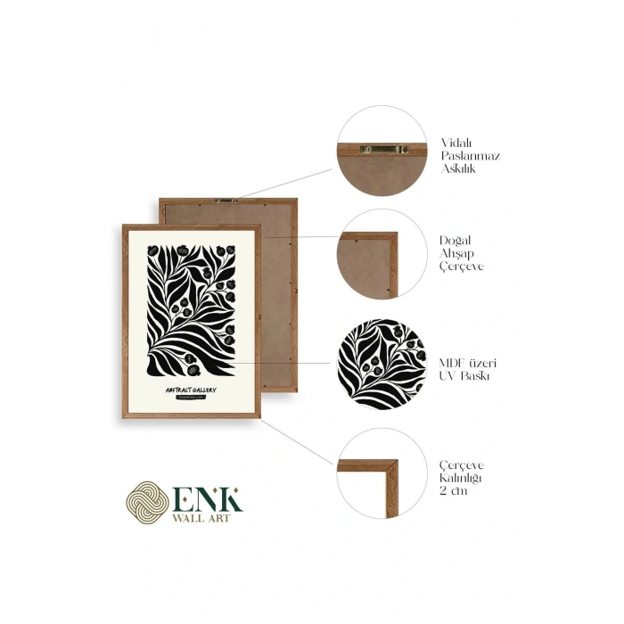 Soyut Ahşap Çerçeveli Tablo 50 x 70