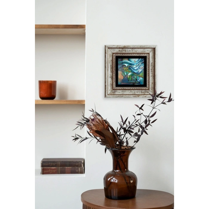 Soyut Çerçeveli Taş Tablo 20 cm