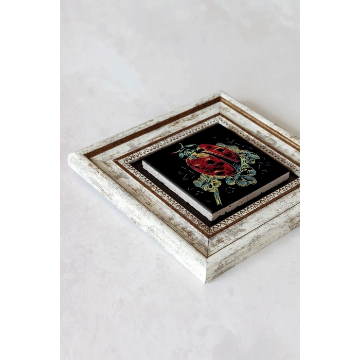 Soyut Desen Çerçeveli Taş Tablo , Çerçeveli Taş Duvar Dekoru-enkcrcvtbl-00101 20 cm