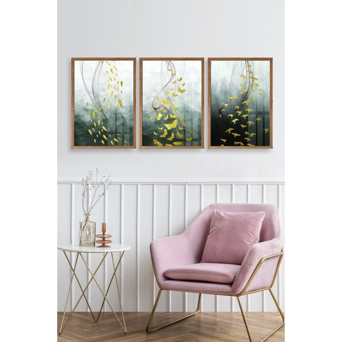 Soyut Hayvanlar Ahşap Çerçeveli Tablo 30 x 42