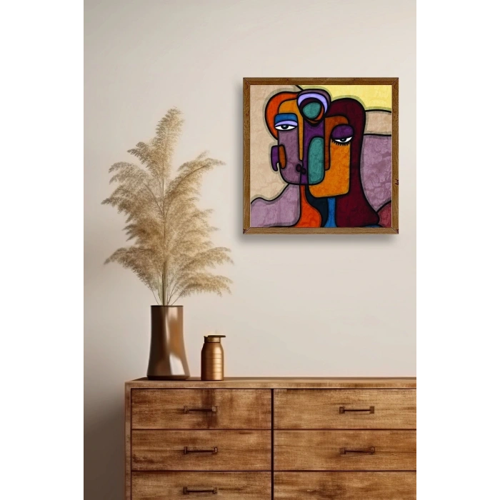 Soyut Kadın Ahşap Çerçeveli Tablo 17 x 23