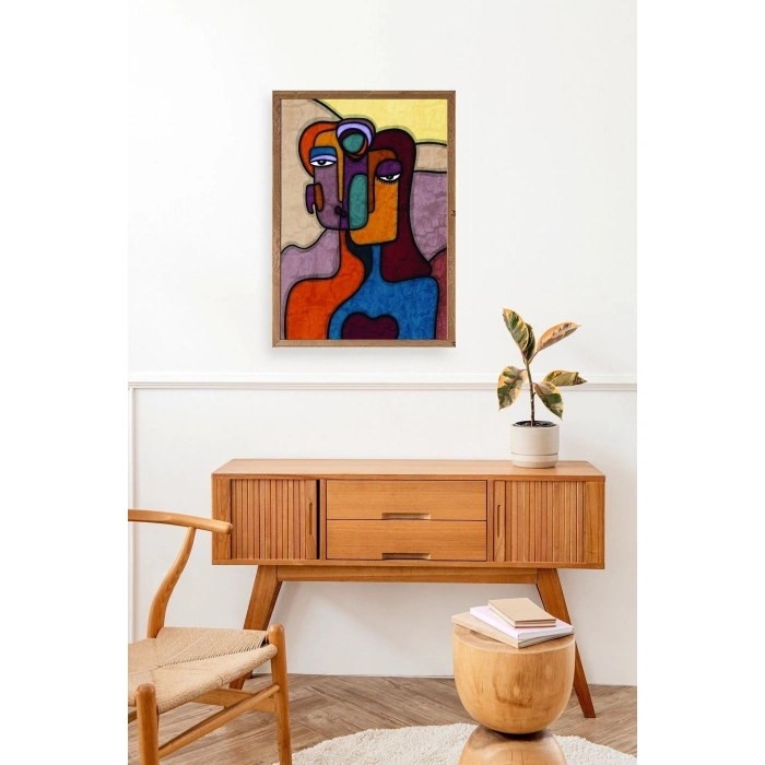 Soyut Kadın Ahşap Çerçeveli Tablo 17 x 23