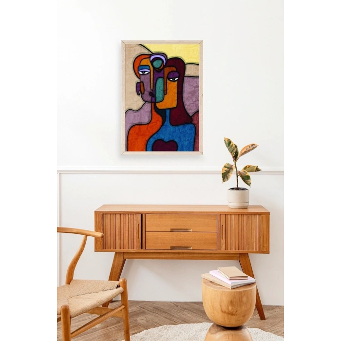 Soyut Kadın Ahşap Çerçeveli Tablo 23 x 30