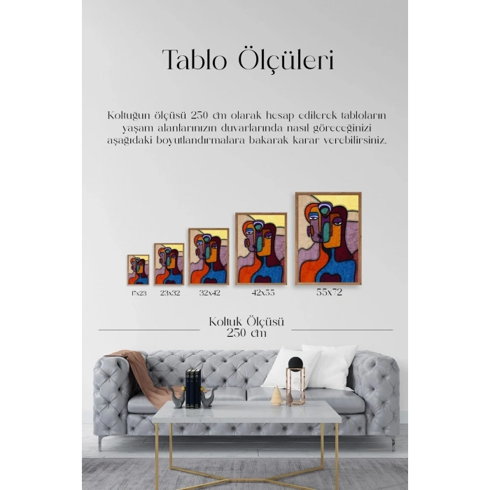 Soyut Kadın Ahşap Çerçeveli Tablo 23 x 30