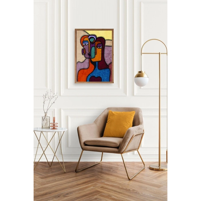 Soyut Kadın Ahşap Çerçeveli Tablo 30 x 42