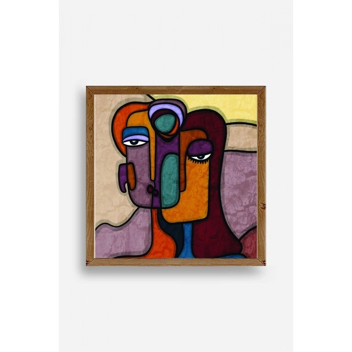 Soyut Kadın Ahşap Çerçeveli Tablo 50 x 70