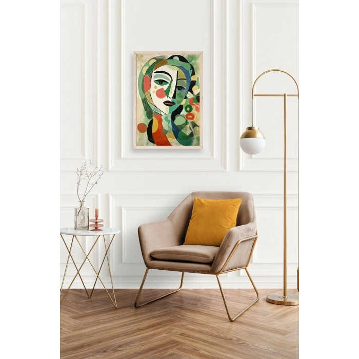 Soyut Kadın Ahşap Çerçeveli Tablo 50 x 70
