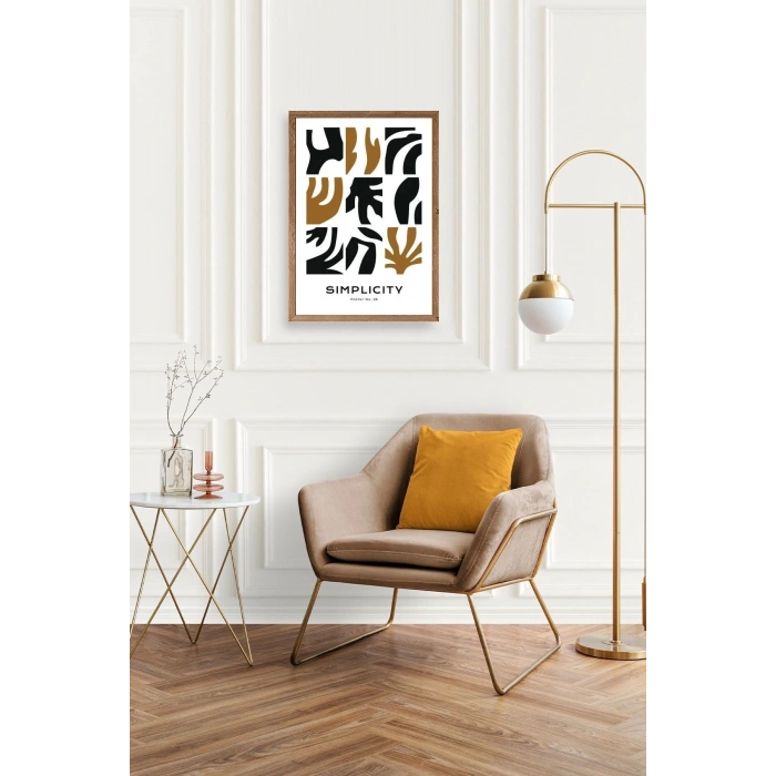 Soyut Poster Ahşap Çerçeveli Tablo 50 x 70