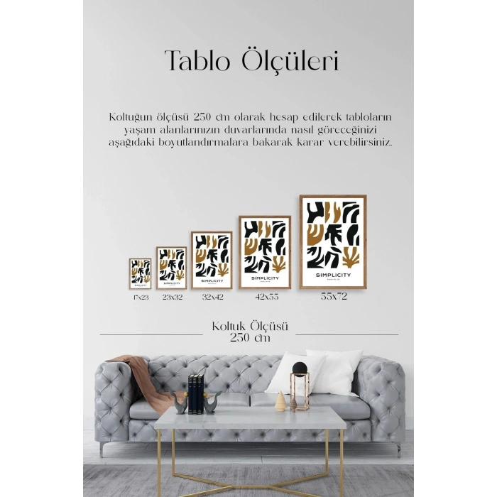 Soyut Poster Ahşap Çerçeveli Tablo 50 x 70
