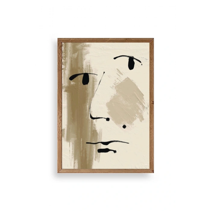 Soyut Yüz Ahşap Çerçeveli Tablo 17 x 23