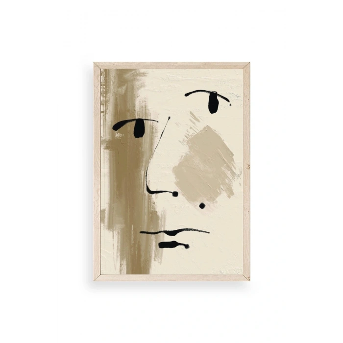 Soyut Yüz Ahşap Çerçeveli Tablo 17 x 23