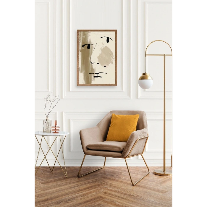 Soyut Yüz Ahşap Çerçeveli Tablo 30 x 42
