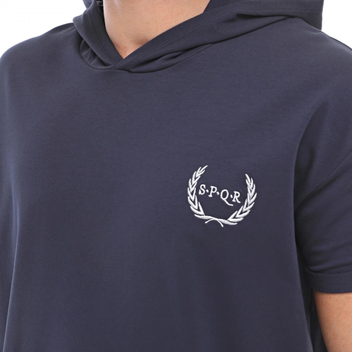 SPQR Cotton Short Sleeve Sweatshirt NEPTUNE NAVY
