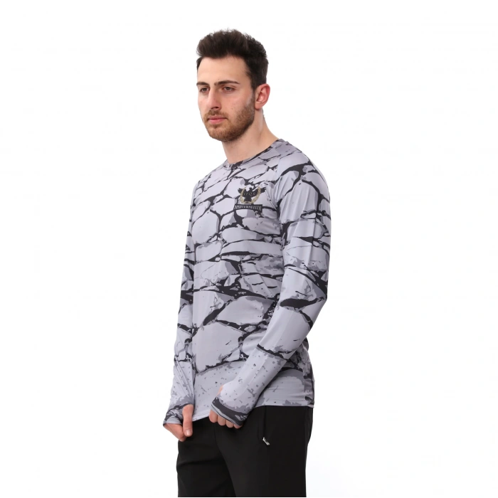 SPQR Uzun Kollu T-Shirt EVOCO GRİ