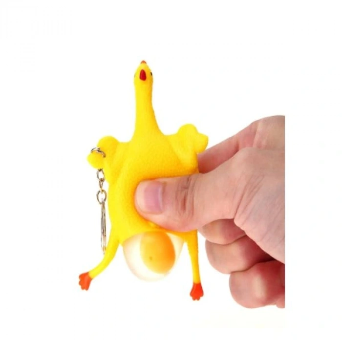 Squishy Egg-Laying Chicken Keychain